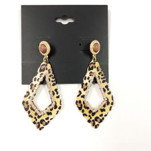 Fashion  leopard printed earring metal vintage gold  earings crystal earrings women